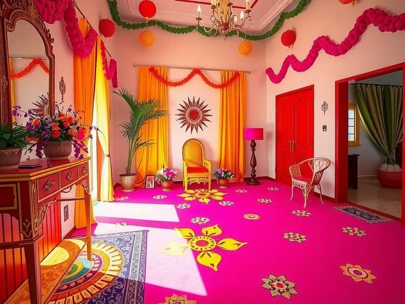 House Flipper Holi Event House Flipper Holi event showing colorful home designs with rangoli and festive decorations